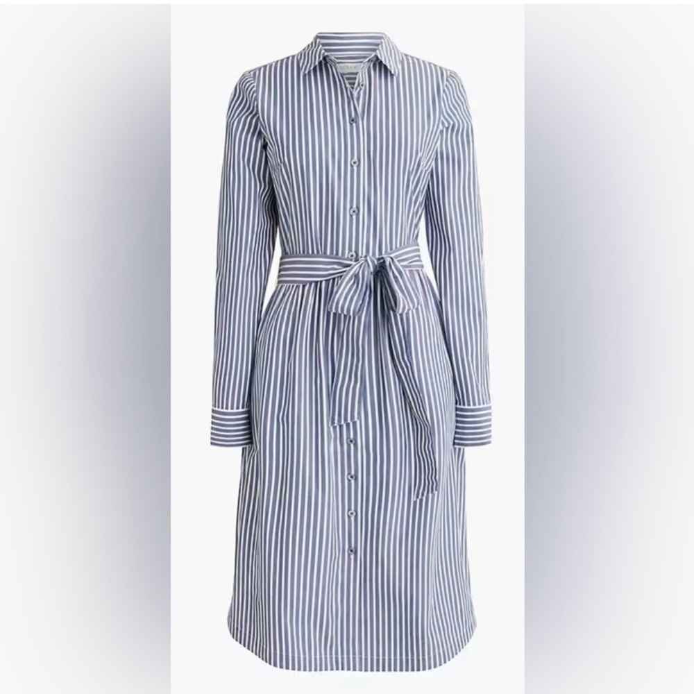 NWOT J.Crew Factory Dress Stripe Blue Size 12